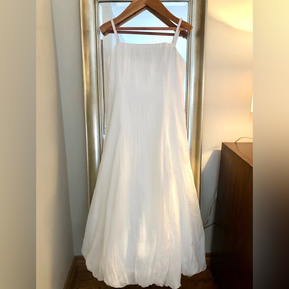 Cider-White Maxi Dress with Satin straps